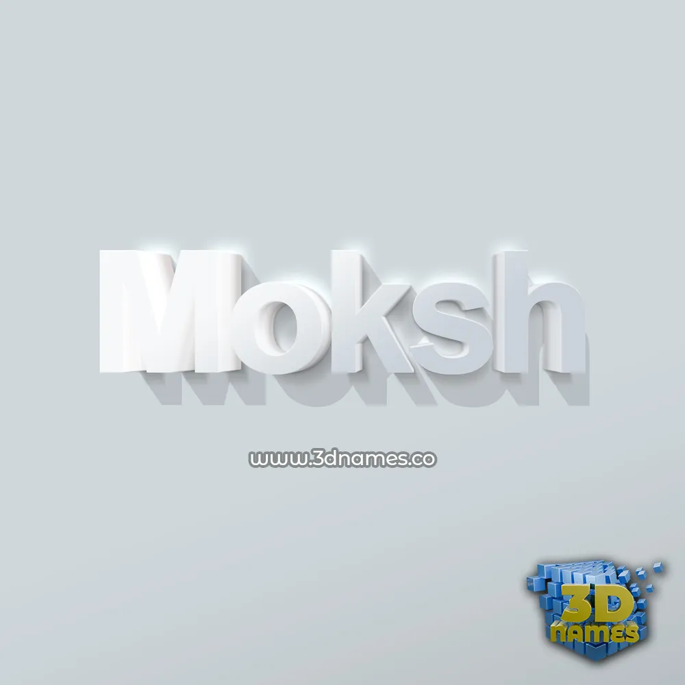 moksh in Clean White style - 3D name wallpaper moksh in Clean White style - 3D name wallpaper