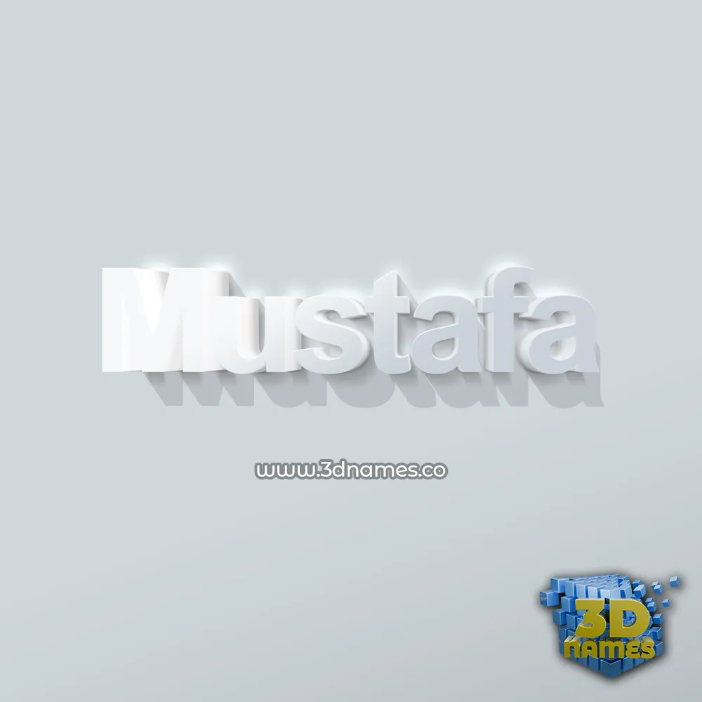 mustafa in Clean White style - 3D name wallpaper mustafa in Clean White style - 3D name wallpaper