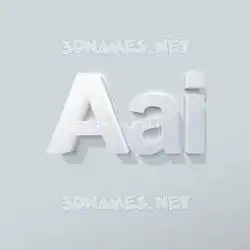 aai in Clean White style - 3D name wallpaper