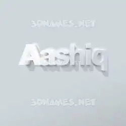aashiq in Clean White style - 3D name wallpaper
