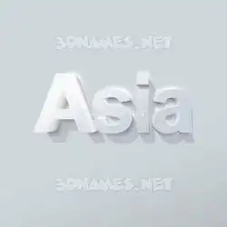 asia in Clean White style - 3D name wallpaper