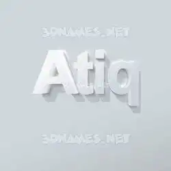 atiq in Clean White style - 3D name wallpaper