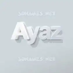 ayaz in Clean White style - 3D name wallpaper