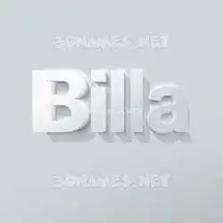 billa in Clean White style - 3D name wallpaper