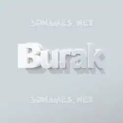 burak in Clean White style - 3D name wallpaper
