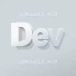 dev in Clean White style - 3D name wallpaper