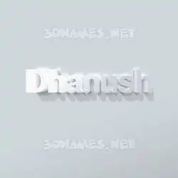 dhanush in Clean White style - 3D name wallpaper