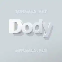 dody in Clean White style - 3D name wallpaper