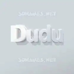 dudu in Clean White style - 3D name wallpaper