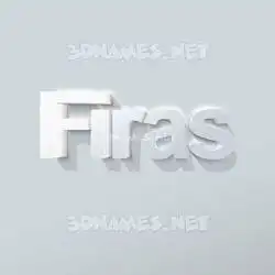 firas in Clean White style - 3D name wallpaper