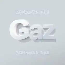 gaz in Clean White style - 3D name wallpaper