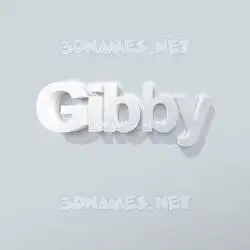 gibby in Clean White style - 3D name wallpaper
