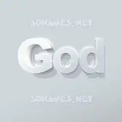 god in Clean White style - 3D name wallpaper