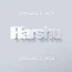 harshu in Clean White style - 3D name wallpaper