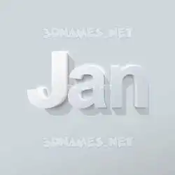 jan in Clean White style - 3D name wallpaper