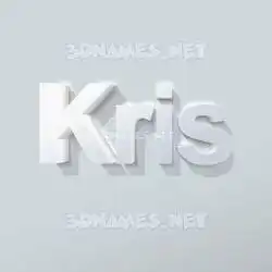 kris in Clean White style - 3D name wallpaper
