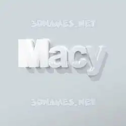 macy in Clean White style - 3D name wallpaper