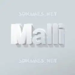 malli in Clean White style - 3D name wallpaper