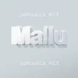 mallu in Clean White style - 3D name wallpaper