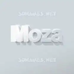 moza in Clean White style - 3D name wallpaper