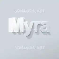 myra in Clean White style - 3D name wallpaper