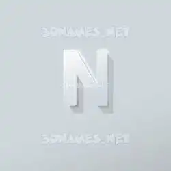 n in Clean White style - 3D name wallpaper