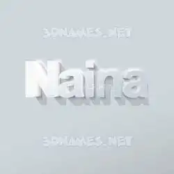 naina in Clean White style - 3D name wallpaper