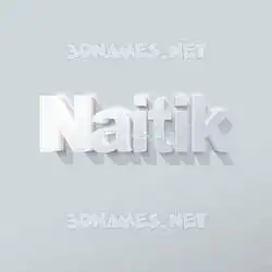 naitik in Clean White style - 3D name wallpaper