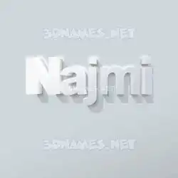 najmi in Clean White style - 3D name wallpaper