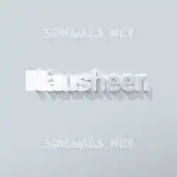 nausheen in Clean White style - 3D name wallpaper