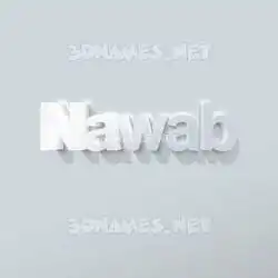 nawab in Clean White style - 3D name wallpaper