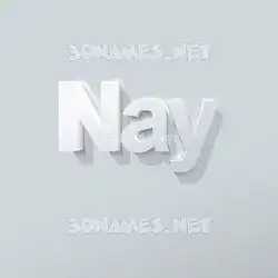 nay in Clean White style - 3D name wallpaper