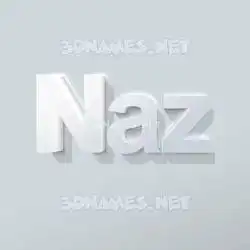 naz in Clean White style - 3D name wallpaper