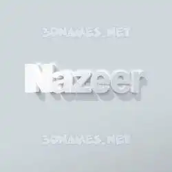 nazeer in Clean White style - 3D name wallpaper