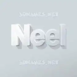 neel in Clean White style - 3D name wallpaper
