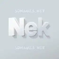 nek in Clean White style - 3D name wallpaper