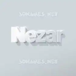 nezar in Clean White style - 3D name wallpaper