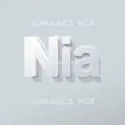 nia in Clean White style - 3D name wallpaper