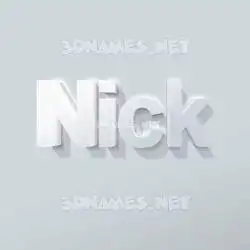 nick in Clean White style - 3D name wallpaper