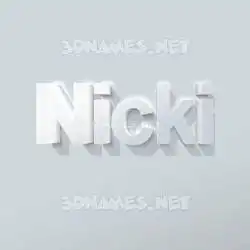 nicki in Clean White style - 3D name wallpaper