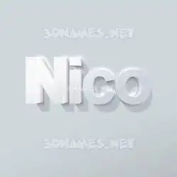 nico in Clean White style - 3D name wallpaper
