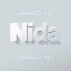 nida in Clean White style - 3D name wallpaper