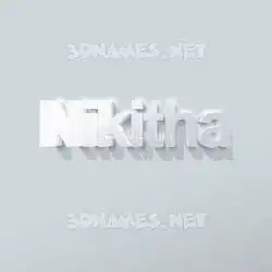 nikitha in Clean White style - 3D name wallpaper