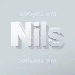 nils in Clean White style - 3D name wallpaper