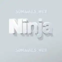 ninja in Clean White style - 3D name wallpaper