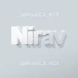 nirav in Clean White style - 3D name wallpaper