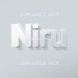 niru in Clean White style - 3D name wallpaper
