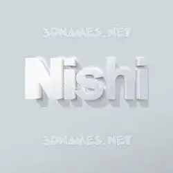 nishi in Clean White style - 3D name wallpaper
