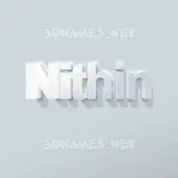 nithin in Clean White style - 3D name wallpaper