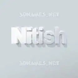 nitish in Clean White style - 3D name wallpaper